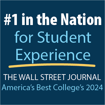 Ranking graphic with text. #1 in the Nation for Student Experience